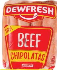 Dewfresh Beef Chipolatas 225g