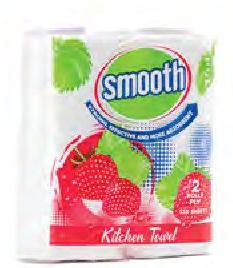 SMOOTH Kitchen Towel Roll-2's 60 Sheets