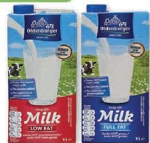 Oldenburger Skimmed/Semi Skimmed/Full Fat Milk 1lt (3 Refs)