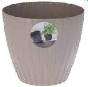 Round Flower Pot with Stripes 14 x 13cm
