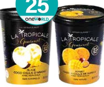 La Tropicale Sorbet / Glace Gourmet 900ml