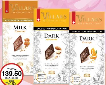 Villars Chocolate all refs (Except Dark Chocolate 70% Sugar Free Stevia And Milk Chocolate Stevia) - 100g