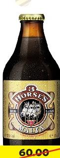3 Horse Dark Malta Pint 330ml