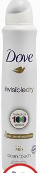 Dove Invisible Dry Deodorant Clean Touch - 250ml