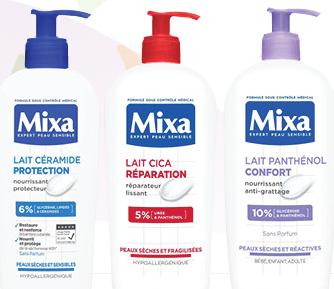 Mixa IPS Lait Céramide Protection/ Lait Panthénol Confort/ Lait Corps Cica Réparation - 400ml