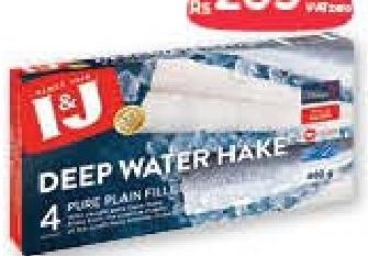 I&J Deep Water Hake Fillets 4 Pure Plain Fillets 400 g